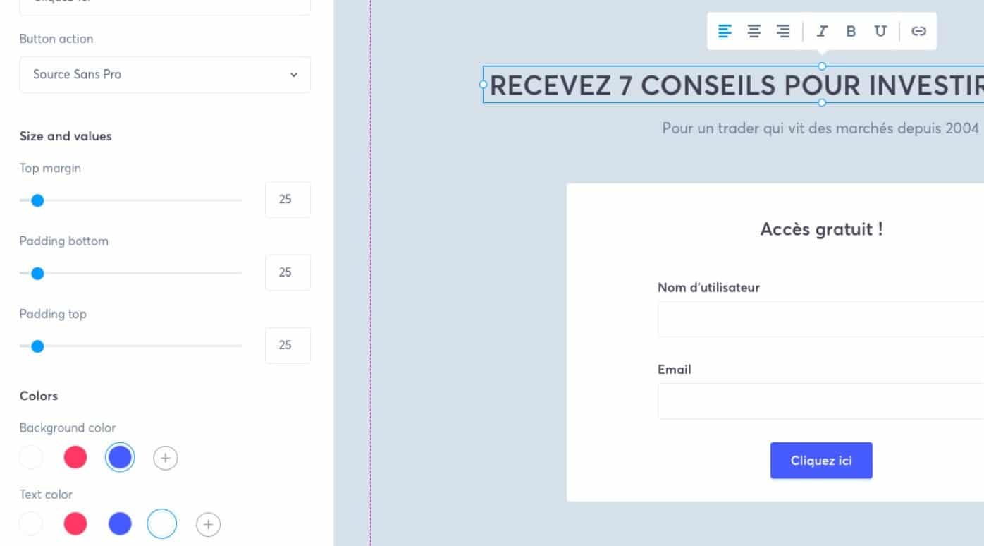 L'éditeur visuel de Systeme.io