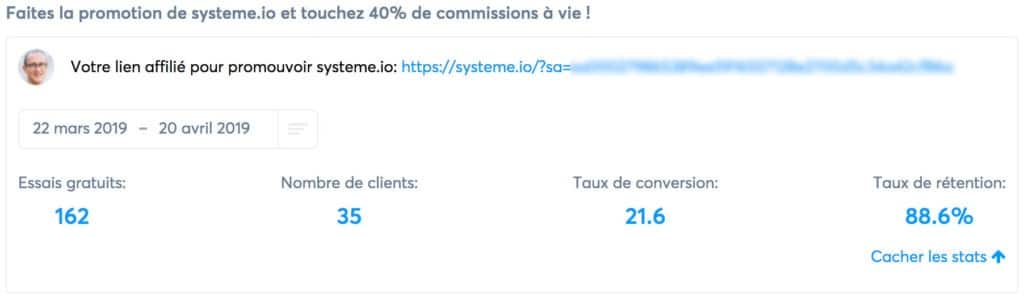 Lien d'affiliation Systeme.io